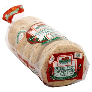 Alvarado St Bakery Bagels Sprouted Wheat Onion & Poppyseed 6/20 OZ [UNFI #110502] [ebt]