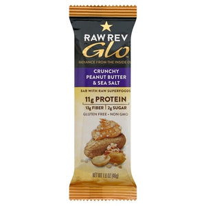Raw Rev Glo Bar With Raw Superfoods Crunchy Peanut Butter & Sea Salt 12/1.6 OZ [UNFI-CARLISLE #1808252] [ebt]