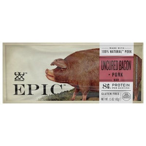 Epic Bar Uncured Bacon + Pork 12/1.5 OZ [UNFI-CARLISLE #2135820] [ebt]