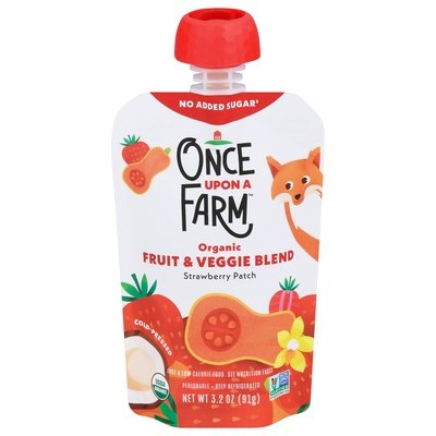 Once Upon A Farm Fruit & Veggie Blend Organic Strawberry Patch 8/3.2 OZ [UNFI #2134690] [ebt]