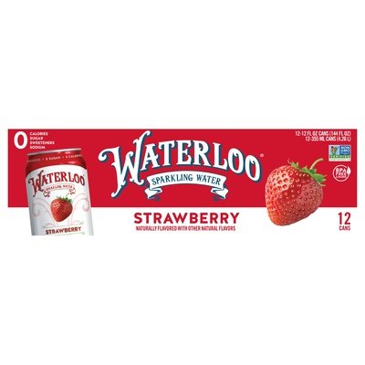Waterloo Sparkling Water Strawberry 2/12/12 OZ [UNFI #2360048] [ebt]
