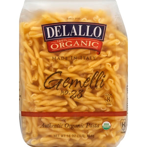 Delallo Gemelli Organic No. 28 Cut 8/16 OZ [UNFI #02979284] [ebt]