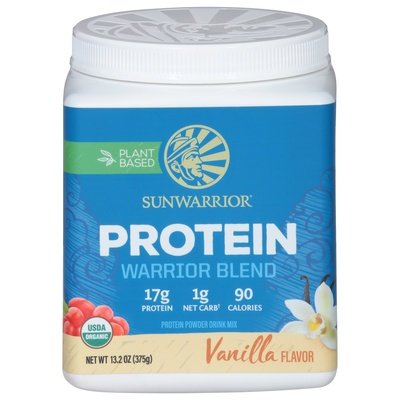 Sunwarrior Protein Powder Drink Mix Protein Warrior Blend Vanilla Flavor 1/375 GRM [UNFI-CARLISLE #2161834]