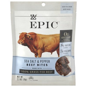 Epic Beef Bites Sea Salt And Pepper 8/2.5 OZ [UNFI-CARLISLE #2613792] [ebt]