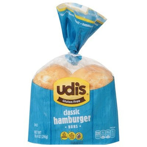 Udis Gluten Free Hamburger Buns Gluten Free Classic 8/10.4 OZ [UNFI #344234] [ebt]