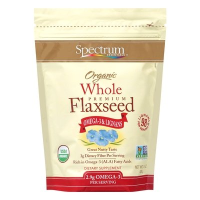 Spectrum Essentials Organic Whole Premium Flaxseed Dietary Supplement 1/15 OZ [UNFI-CARLISLE #585836] [ebt]