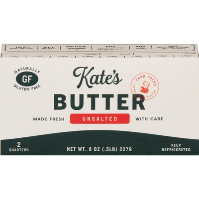 Kates Butter Unsalted Gluten Free 18/8 OZ [UNFI #0889501] [ebt]