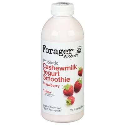 Forager Project Cashewmilk Yogurt Smoothie Strawberry Dairy-Free Organic Probiotic 6/28 OZ [UNFI #2011302] [ebt]
