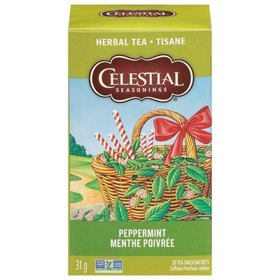 Celestial Seasonings Herbal Tea Caffeine Free Peppermint Tea Bags 6/20 Bag [UNFI #0630897] [ebt]