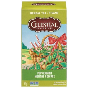 Celestial Seasonings Herbal Tea Caffeine Free Peppermint Tea Bags 6/20 Bag [UNFI #0630897] [ebt]
