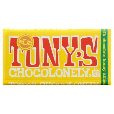 Tonys Chocolonely Milk Chocolate Honey Almond 15/6.35OZ [UNFI #2382190] [ebt]