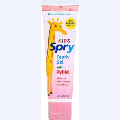 Spry Tooth Gel With Xylitol Kids Natural Bubble Gum 1/2 OZ [UNFI-CARLISLE #1701531]