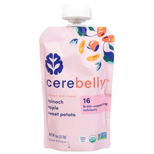 Cerebelly Baby Puree Organic Spinach Apple Sweet Potato 6/4 OZ [UNFI-CARLISLE #2529337] [ebt]