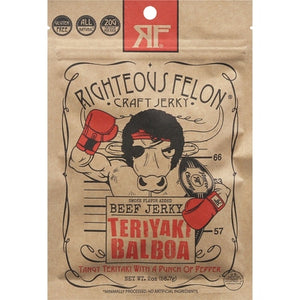 Righteous Felon Beef Jerky Teriyaki Balboa 8/2 OZ [UNFI #02965879] [ebt]