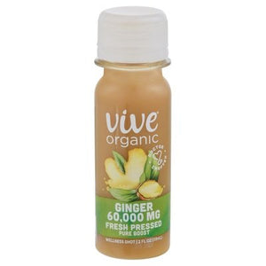 Vive Organic Wellness Shot Ginger 60 000 Mg 12/2 OZ [UNFI #2695781] [ebt]