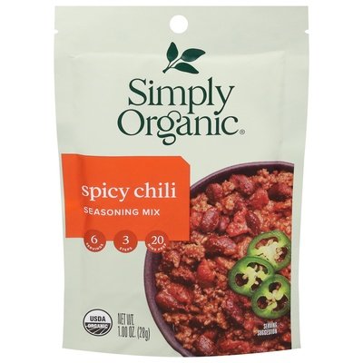 Simply Organic Seasoning Mix Spicy Chili 12/1 OZ [UNFI #916692] [ebt]