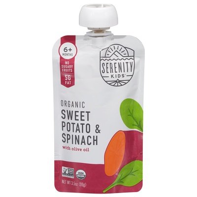 Serenity Kids Sweet Potato & Spinach Organic 6+ Months 6/3.5 OZ [UNFI-CARLISLE #2367316] [ebt]