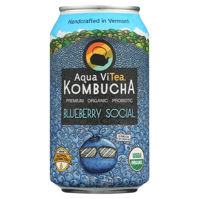 Aqua Vitea Kombucha Blueberry Social 12/12 OZ [UNFI #02700110] [ebt]