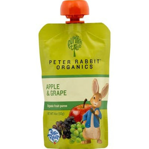 Peter Rabbit Organics Fruit Puree Organics Apple & Grape 10/4 OZ [UNFI #564922] [ebt]