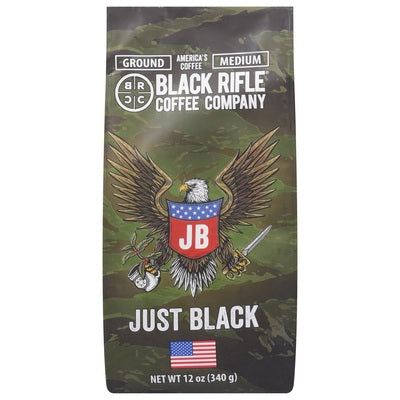 Black Rifle Coffee Company Coffee Ground Medium Just Black 6/12 OZ [UNFI #03056439] [ebt]