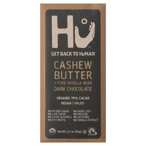 Hu Dark Chocolate Organic Cashew Butter + Pure Vanilla Bean 70% Cacao 12/2.1 OZ [UNFI-CARLISLE #2739605] [ebt]