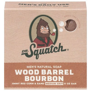Dr Squatch Natural Soap Wood Barrel Bourbon Mens 1/5 OZ [UNFI-CARLISLE #2749984]