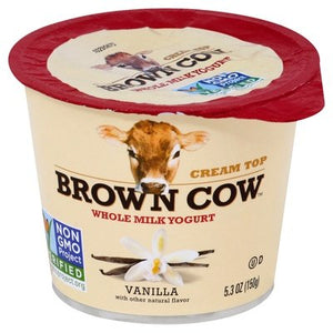 Brown Cow Yogurt Vanilla Whole Milk 12/5.3 OZ [UNFI #2068476] [ebt]