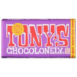 Tonys Chocolonely Milk Chocolate with Chocolate Chip Cookie 15/6.35 Z [UNFI #2872299] [ebt]