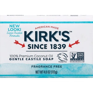 Kirks Castile Soap Fragrance Free 4 OZ [UNFI #0565564] T