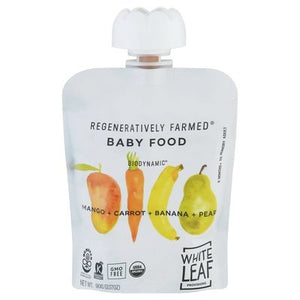 White Leaf Provisions Baby Food Mango + Carrot + Banana + Pear 6/90 GRM [UNFI-CARLISLE #2342251] [ebt]
