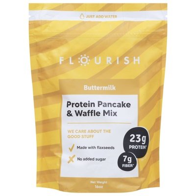 Flourish Protein Pancake & Waffle Mix Buttermilk 8/16 OZ [UNFI #2746451] [ebt]