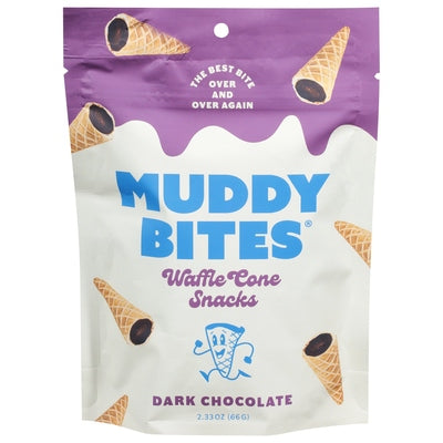 Muddy Bites Waffle Cone Snacks Dark Chocolate 12/2.33 OZ [UNFI #2887982] [ebt]