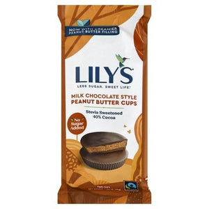 Lilys Peanut Butter Cups Milk Chocolate Style 40% Cocoa 12/1.25OZ [UNFI-CARLISLE #2511285] [ebt]