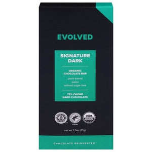 Evolved Chocolate Bar Organic Signature Dark 8/2.5 OZ [UNFI-CARLISLE #2028389] [ebt]