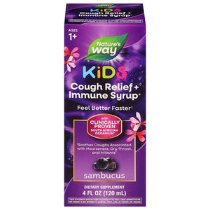 Natures Way Cough Relief + Immune Syrup Sambucus Kids 1/4 OZ [UNFI-CARLISLE #2762912]