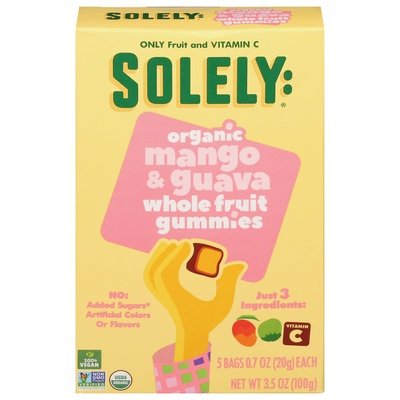 Solely Gummies Mango & Guava Organic Whole Fruit 8/3.5 OZ [UNFI #2676666] [ebt]