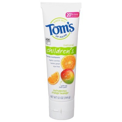 Toms Of Maine Toothpaste Fluoride Outrageous Orange Mango Natural Childrens 6/5.1 OZ [UNFI-CARLISLE #2555472]