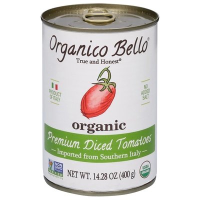 Organico Bello Tomatoes Organic Diced Premium 12/14.28 OZ [UNFI #2106953] [ebt]