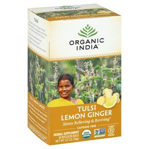 Organic India Herbal Supplement Tulsi Lemon Ginger Caffeine Free Infusion Bags 6/18 BAG [UNFI #125757] [ebt]
