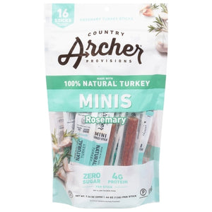 Country Archer Turkey Sticks Rosemary Minis 6/7.36 OZ [UNFI #3115946] [ebt]