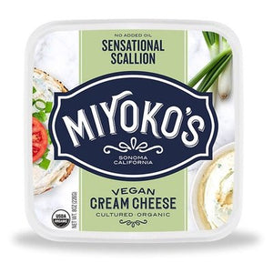 Miyokos Creamery Cream Cheese Cultured Vegan Savory Scallion 6/8 OZ [UNFI #2305738] [ebt]