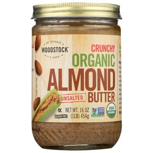 Woodstock Almond Butter Crunchy & Unsalted 12/16 OZ [UNFI #0125302] [ebt]