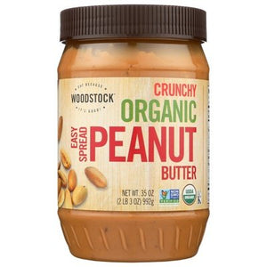 Woodstock Peanut Butter Organic Easy Spread Crunchy & Salted 12/35 OZ [UNFI #0843730] [ebt]