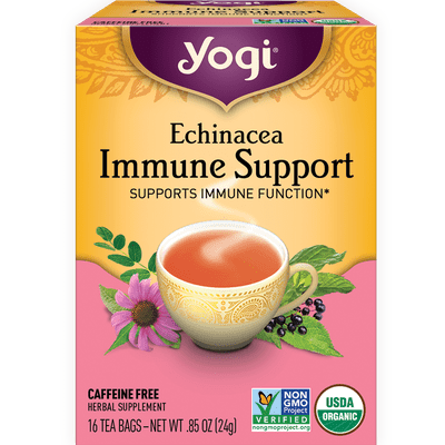 Yogi Herbal Tea Echinacea Immune Support Tea Bags 6/16 Bag [UNFI #0355073] [ebt]